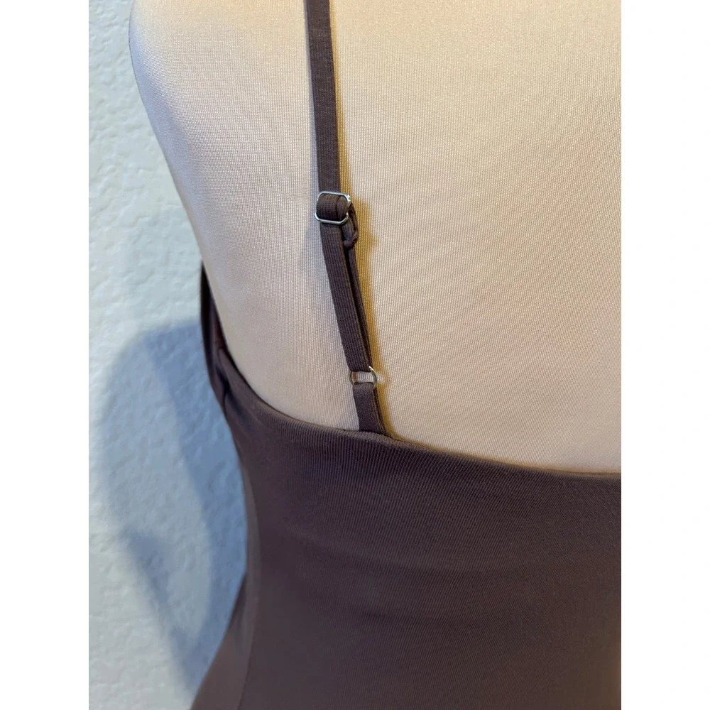 OGL Camisole Brami Tank Top Size S Brown Gathered Built-in Bra w/ Removable Pads